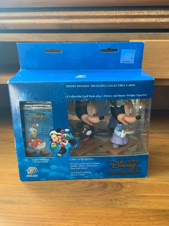 Upper Deck & Disney Other - DISNEY HOLIDAY TREASURES COLLECTIBLE CARDS & MICKEY & MINNIE FIGURINES BNIB